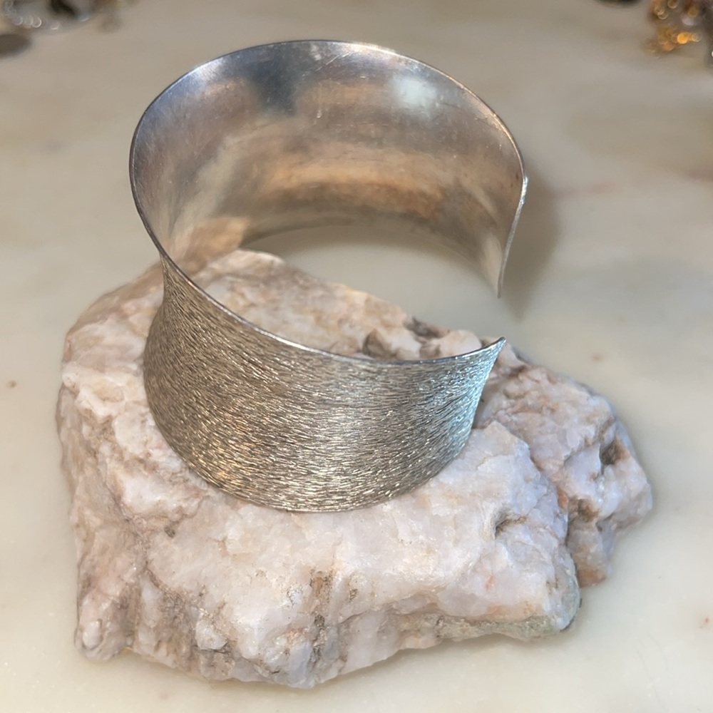 Sterling Silver Wide Cuff Bangle - image 4